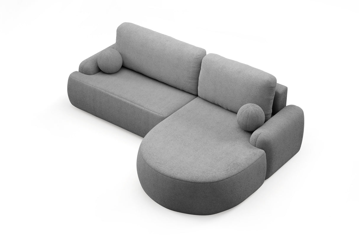 CORNER SOFA BED LUNA 264CM / FOAM STAIN PROOF FABRIC