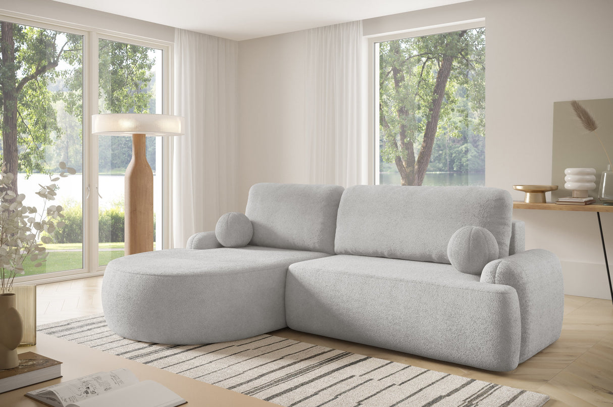 CORNER SOFA BED LUNA 264CM / FOAM STAIN PROOF FABRIC