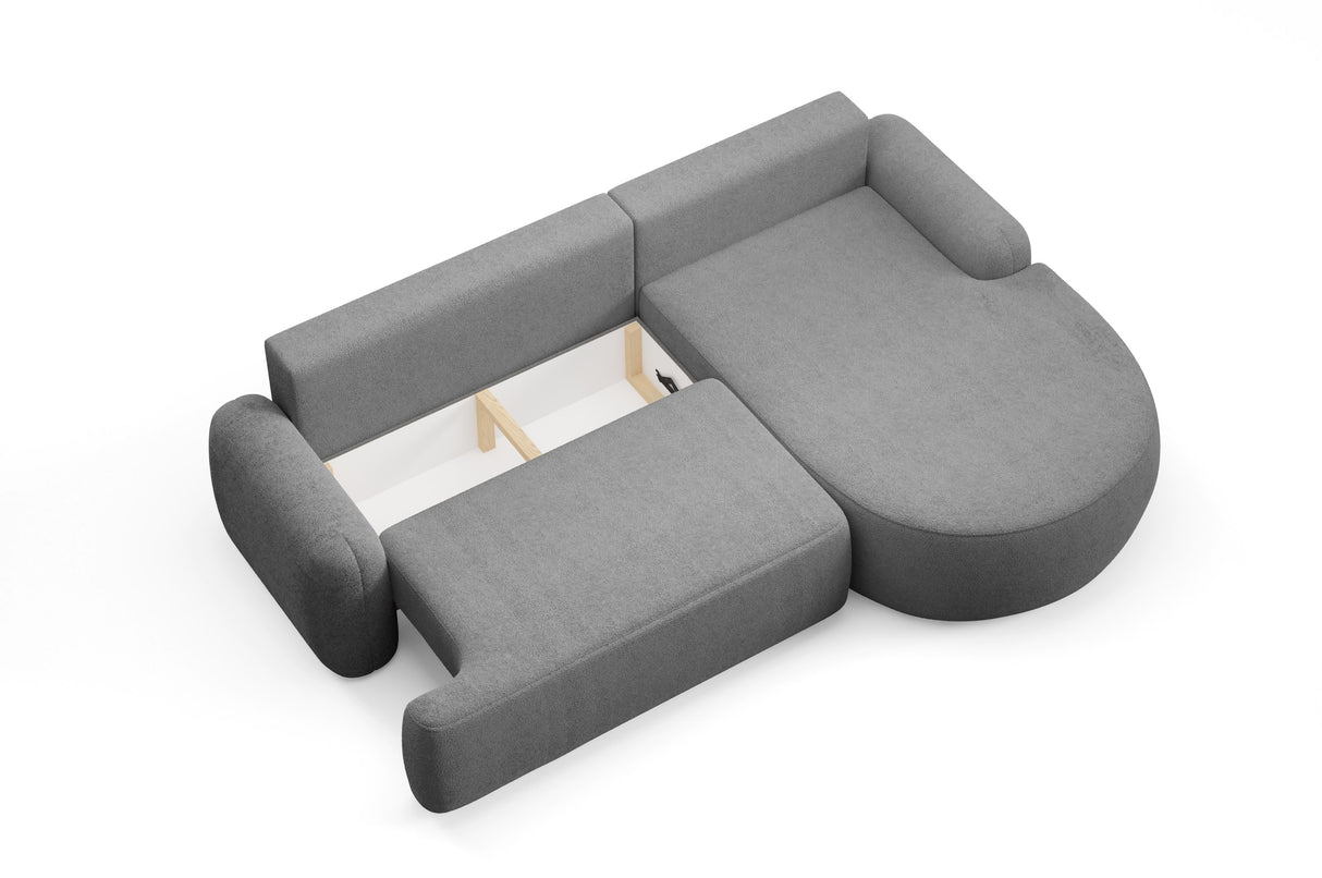 CORNER SOFA BED LUNA 264CM / FOAM STAIN PROOF FABRIC