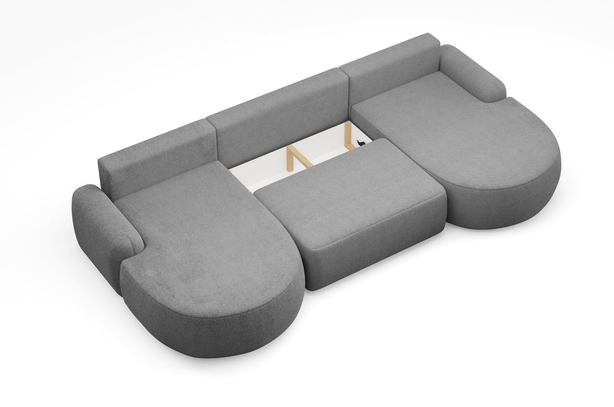 CORNER SOFA BED LUNA U 380cm universal RIGHT/LEFT CORNER / FOAM STAIN PROOF FABRIC