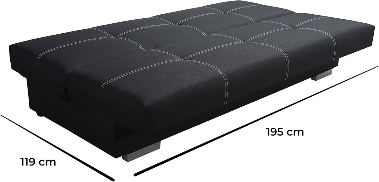 SOFA BED AXEL 195CM LEON 30 GREEN / SPRINGS + FOAM