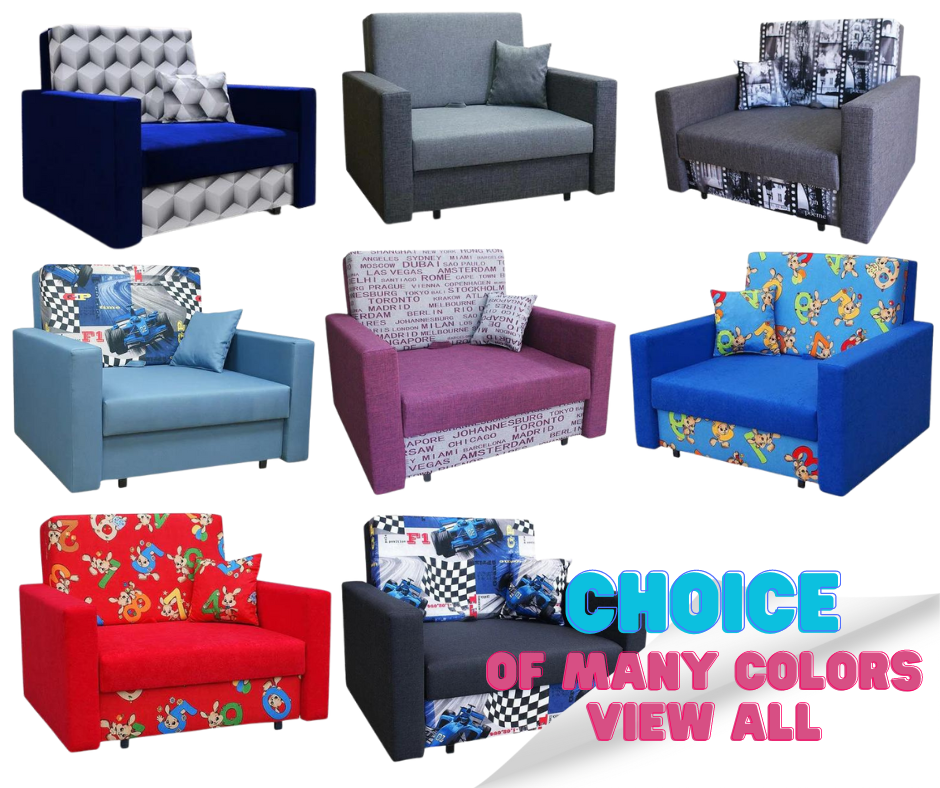 SINGLE SOFA BED SMART I 108CM CHOICE OF COLOR / FOAMDimensions :- width 108 cm- height 85 cm- depth 95 cm- area sleeping 80/195 cm(no possibility to change dimensions) +/- 3The sofa is made of a wooden frame, the sleeping surface is made of PUR T30 / 42 f