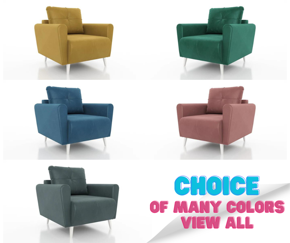 ARMCHAIR MONE EASY CLEAN FABRICChair dimensions: width 90 cm seat width 60 cm height to the seat 44 cm depth 96 cm height of the legs 13 cmSpecification: stain resistant fabric free-standing furniture upholstered in fabric at the back 3-chamber pillow wit