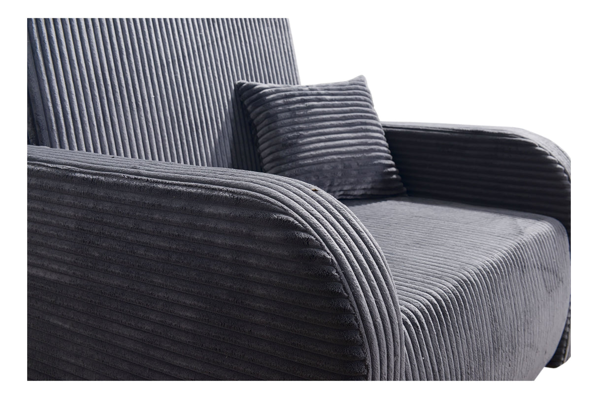 SINGLE SEATER SOFA BED LILY I 103CM / SPRINGS + FOAM / CHOICE OF COLORDimensions:- width 103 cm- height 85 cm- depth 97 cm- sleeping area 80/195 cm Made on a solid wooden frame made of pine, the structure will allow for long-term and trouble-free use Slee