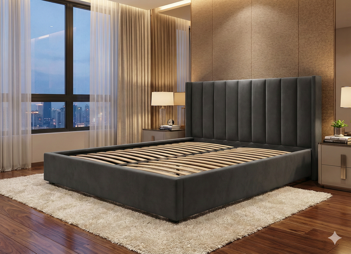 FREE DELIVERY! Ottoman Bed Frame Cloud – Teddy Boucle fabric | Available in All Sizes / Cream - Anna Furniture