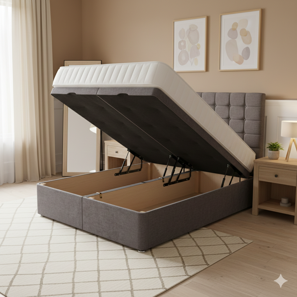 FREE DELIVERY! Luxury Velvet Chesterfield Bed with Deep Diamond Tufting & Chrome Feet – Available in All Sizes / PLUSH VELVET BLACK