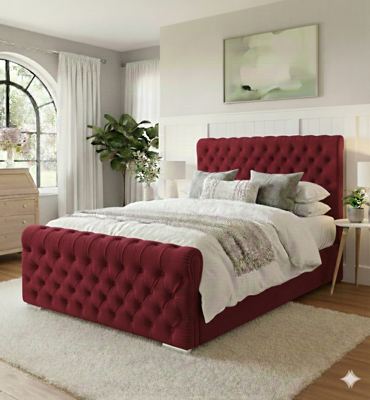FREE DELIVERY! Luxury Wingback Chesterfield Ottoman Bed Frame – Deep Button Tufted Velvet | Available in All Sizes