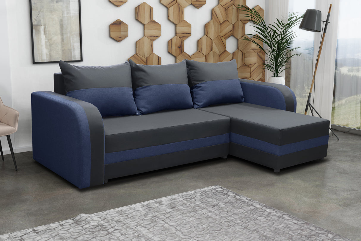 CORNER SOFA BED FLORIDA 238CM universal RIGHT/LEFT CORNER / FOAMTHIS MODEL IN UNIVERSAL WHICH MEANS YOU CAN CHOOSE CORNER SIDE DURING ASSEMBLY3x PILLOWS INCLUDED1X STORAGE SPACESLEEPING FUNCTIONSAWANA FABRICDIMENTIONSWidth: 238 cmDepth: 138cmSleeping area