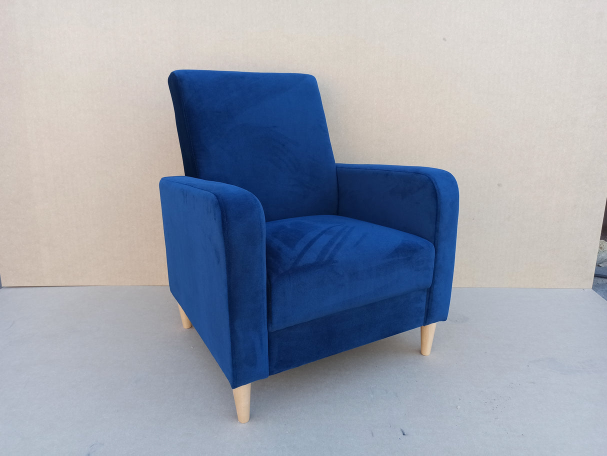 ARMCHAIR CARLO 74x90cm CHOICE OF MANY COLORSARMCHAIR CARLO is a beautiful free-standing chair made from strong, durable materials like pine wood, chipboard, fibreboard, and beech legs. The seat is carefully crafted with a corrugated spring and high-qualit