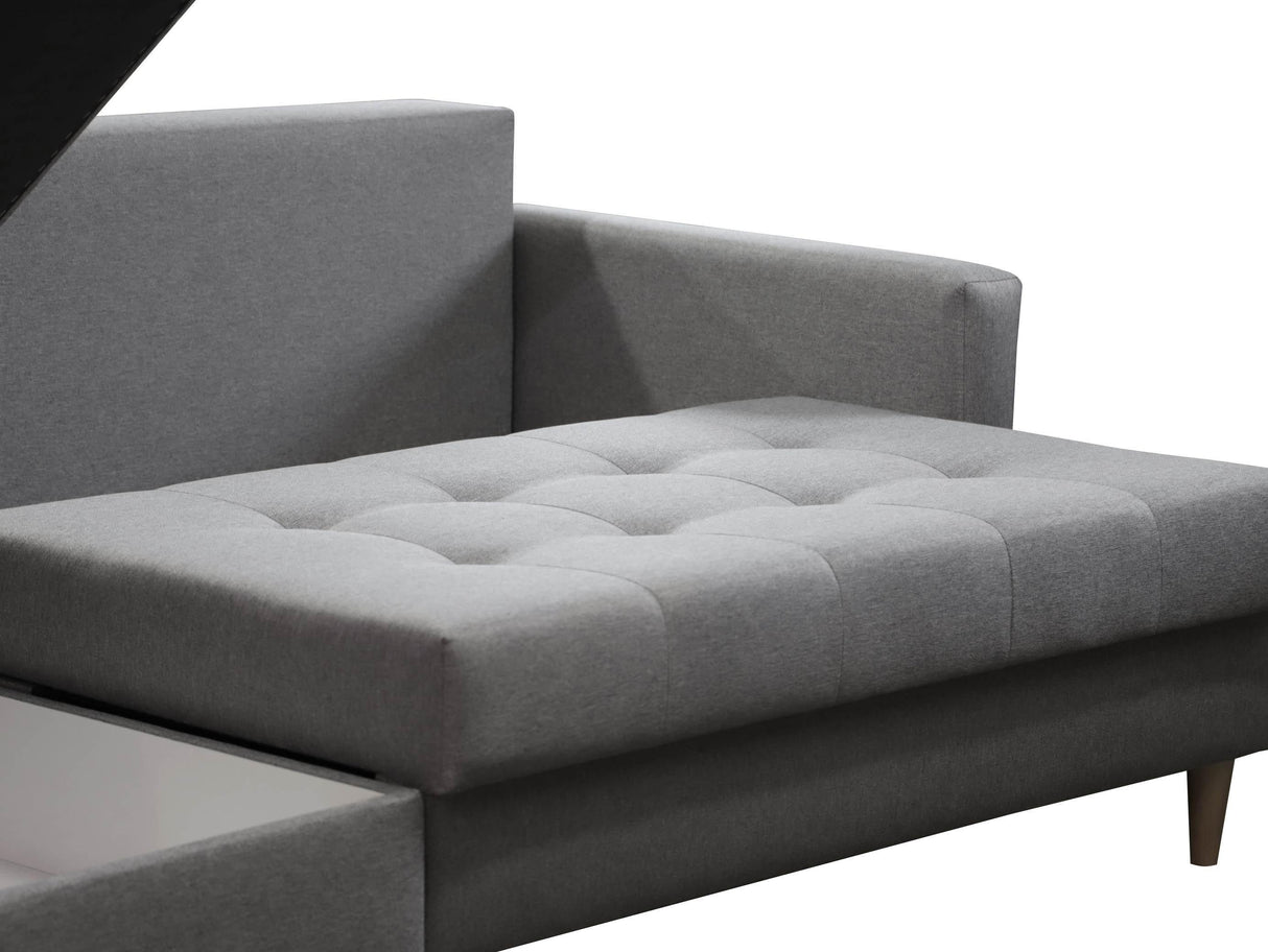 CORNER SOFA BED BRIAN 222CM + STORAGE PUFF / OTTOMAN MALMO 72 UNIVERSAL RIGHT/LEFT CORNER / BONELL SPINGS + FOAMTHIS MODEL IS UNIVERSAL WHICH MEANS YOU CAN CHOOSE CORNER SIDE DURING ASSEMBLYMADE IN MALMO FABRIC CLICK HERE3x PILLOWS INCLUDED2X STORAGE SPAC