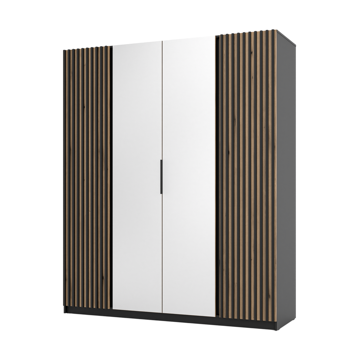 KAJA 2LAM 2 MIRROR - AVAILABLE IN 4 COLORSDimensions: 2000 x 2390 x 619 mm (W x H x D)Number of Packages: 6Front:- laminated plate 16 mm - black- the edge of ABS- handle UA-HEXA-256-20M, 256 mm / aluminumThe body:- laminated plate 16 mm - oak evoke- melam