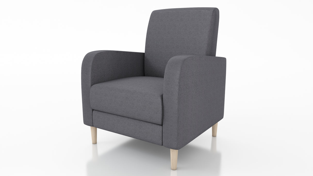 ARMCHAIR CARLO 74x90cm SAWANA 05ARMCHAIR CARLO is a beautiful free-standing chair made from strong, durable materials like pine wood, chipboard, fibreboard, and beech legs. The seat is carefully crafted with a corrugated spring and high-quality foam for a