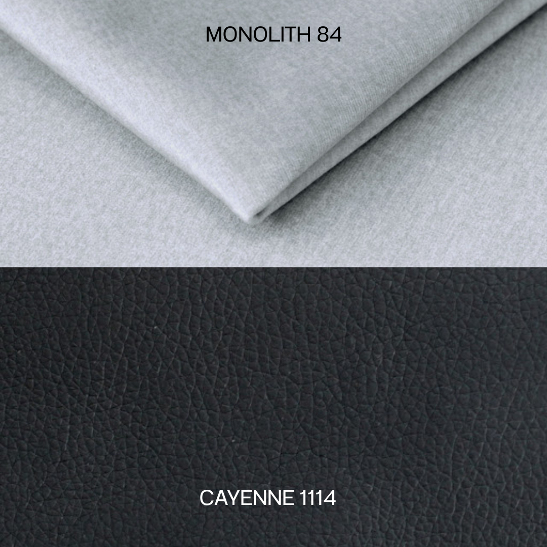 CORNER SOFA BED ASH 273CM MONOLITH 84 / BLACK LEATHER RIGHT HAND SIDE CORNER / SPRINGS + FOAM