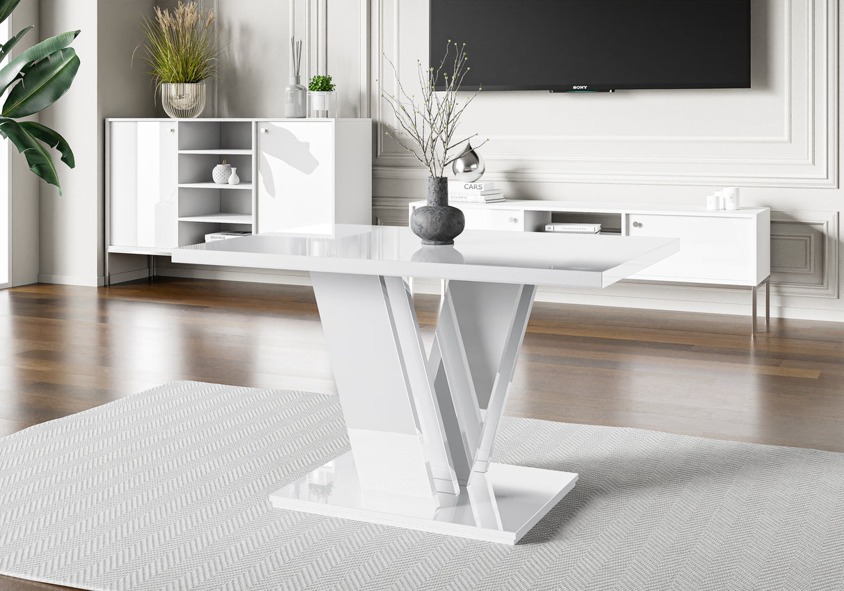 COFFEE TABLE MASIV MINI WHITE GLOSSCoffee Table Masiv Mini White Gloss The COFFEE TABLE MASIV MINI WHITE GLOSS adds a modern and unique touch to any room. Its unconventional design creates a fresh and open atmosphere in your home. Ideal for the dining are