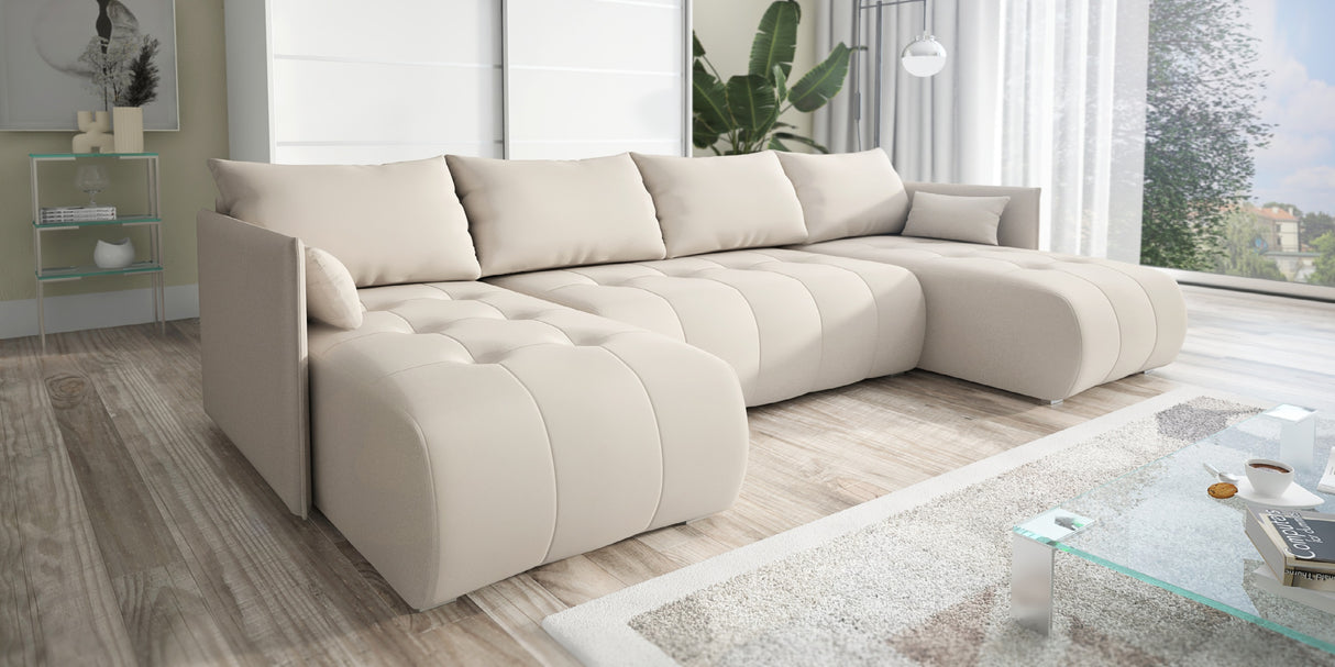 NEW! CORNER SOFA BED NESS U SHAPE *CHOICE OF COLORS* / SPRINGS + FOAM - Anna Furniture