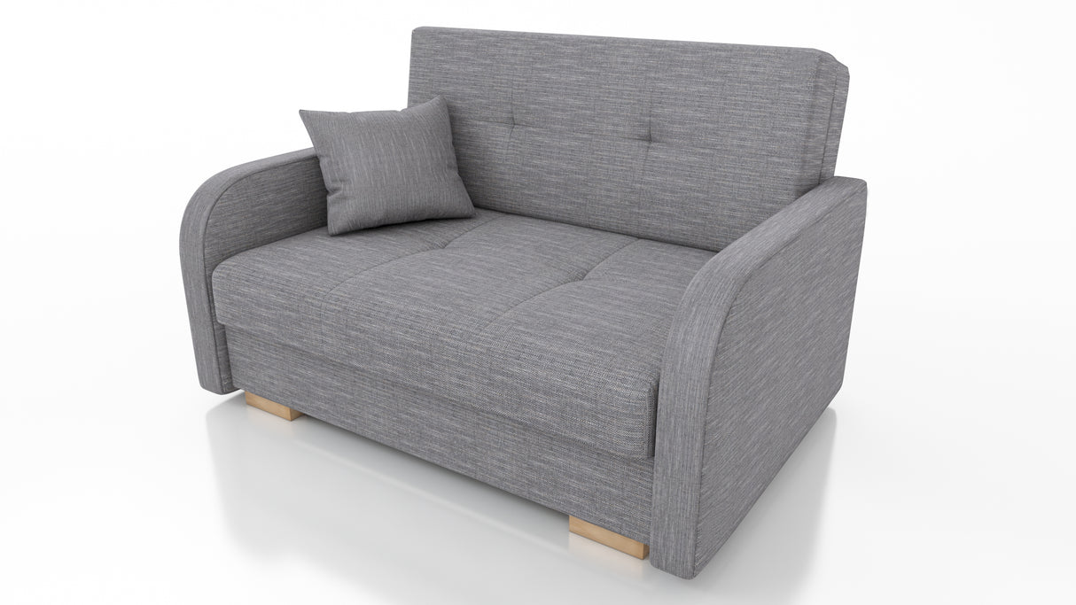 TWO SEATER SOFA BED OLA II 136CM CHOICE OF COLOR / FOAMDimensions :HEIGHT 85CMDEEPTH 95CMWIDHT 136CMSLEEPING AREA 113x195cm(no possibility to change dimensions) +/- 3The sofa is made of a wooden frame, the sleeping surface is made of PUR T30 / 42 foam. Th