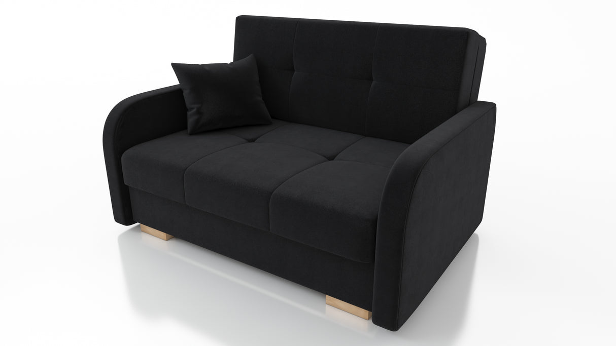 TWO SEATER SOFA BED OLA II 136CM CHOICE OF COLOR / FOAMDimensions :HEIGHT 85CMDEEPTH 95CMWIDHT 136CMSLEEPING AREA 113x195cm(no possibility to change dimensions) +/- 3The sofa is made of a wooden frame, the sleeping surface is made of PUR T30 / 42 foam. Th