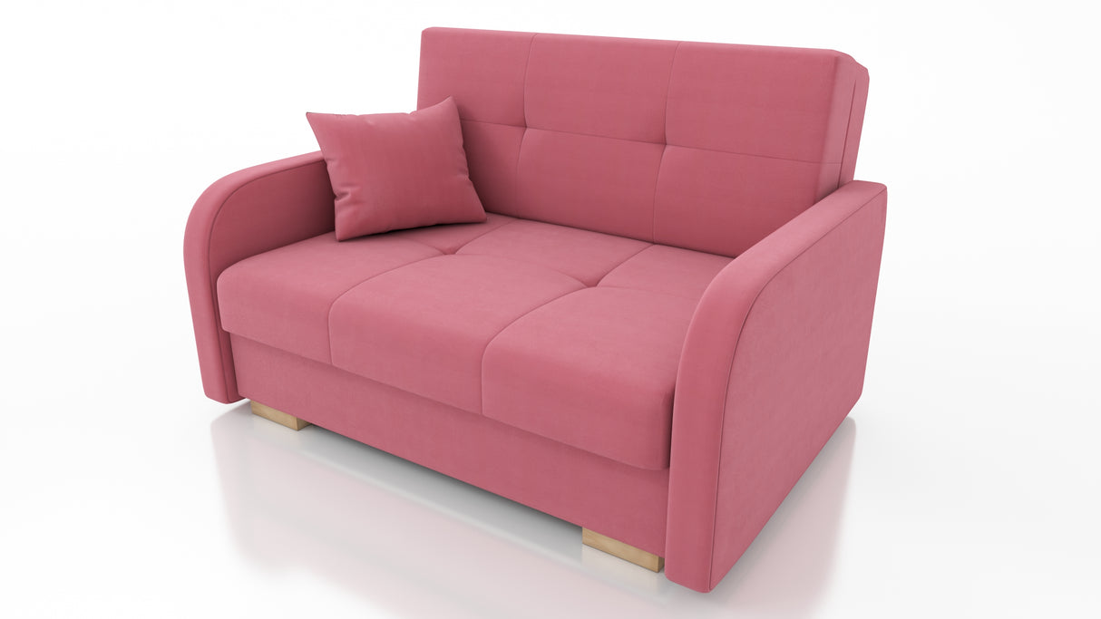 TWO SEATER SOFA BED OLA II 136CM CHOICE OF COLOR / FOAMDimensions :HEIGHT 85CMDEEPTH 95CMWIDHT 136CMSLEEPING AREA 113x195cm(no possibility to change dimensions) +/- 3The sofa is made of a wooden frame, the sleeping surface is made of PUR T30 / 42 foam. Th
