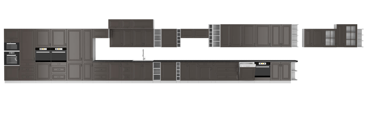 STILO KITCHEN SET CHOICE OF 4 COLOR VARIANTSFEATURESSilent closing systemColors/materials:white matt / artisanFront:- 16mm matt white MDF board, STILO cutter- handle: metal, blackCorps:- 16mm Artisan Oak laminated board- Artisan Oak melamine edgeThe set i