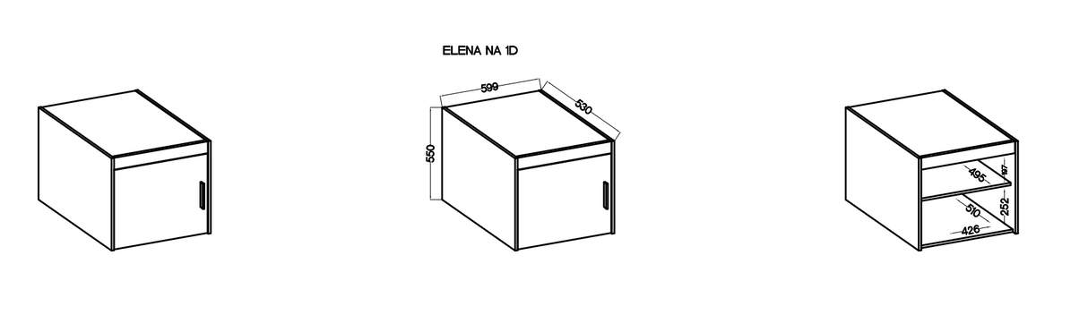 WARDROBE SELENA 1D 3S 60CMAVAILABLE IN 3 COLORSSONOMA, WHITE AND LEFKAS OAKDimensions: 599 x 1905 x 530 mm (W x H x D) Number of packages: 2 Front: - laminated board 15 mm - the melamine edging - handle: 128 mm / plastic The body: - laminated board 15 mm