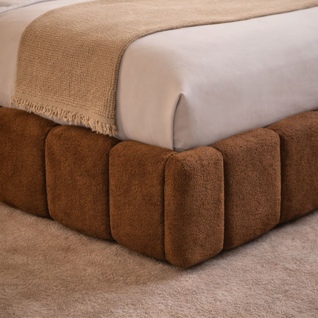 FREE DELIVERY! Ottoman Bed Frame Cloud – Teddy Boucle fabric | Available in All Sizes / Cream - Anna Furniture