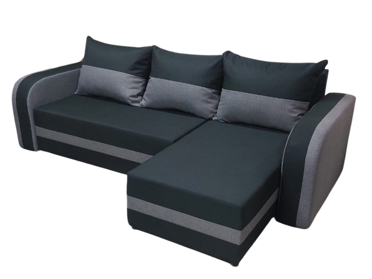 CORNER SOFA BED FLORIDA 238CM universal RIGHT/LEFT CORNER / FOAMTHIS MODEL IN UNIVERSAL WHICH MEANS YOU CAN CHOOSE CORNER SIDE DURING ASSEMBLY3x PILLOWS INCLUDED1X STORAGE SPACESLEEPING FUNCTIONSAWANA FABRICDIMENTIONSWidth: 238 cmDepth: 138cmSleeping area