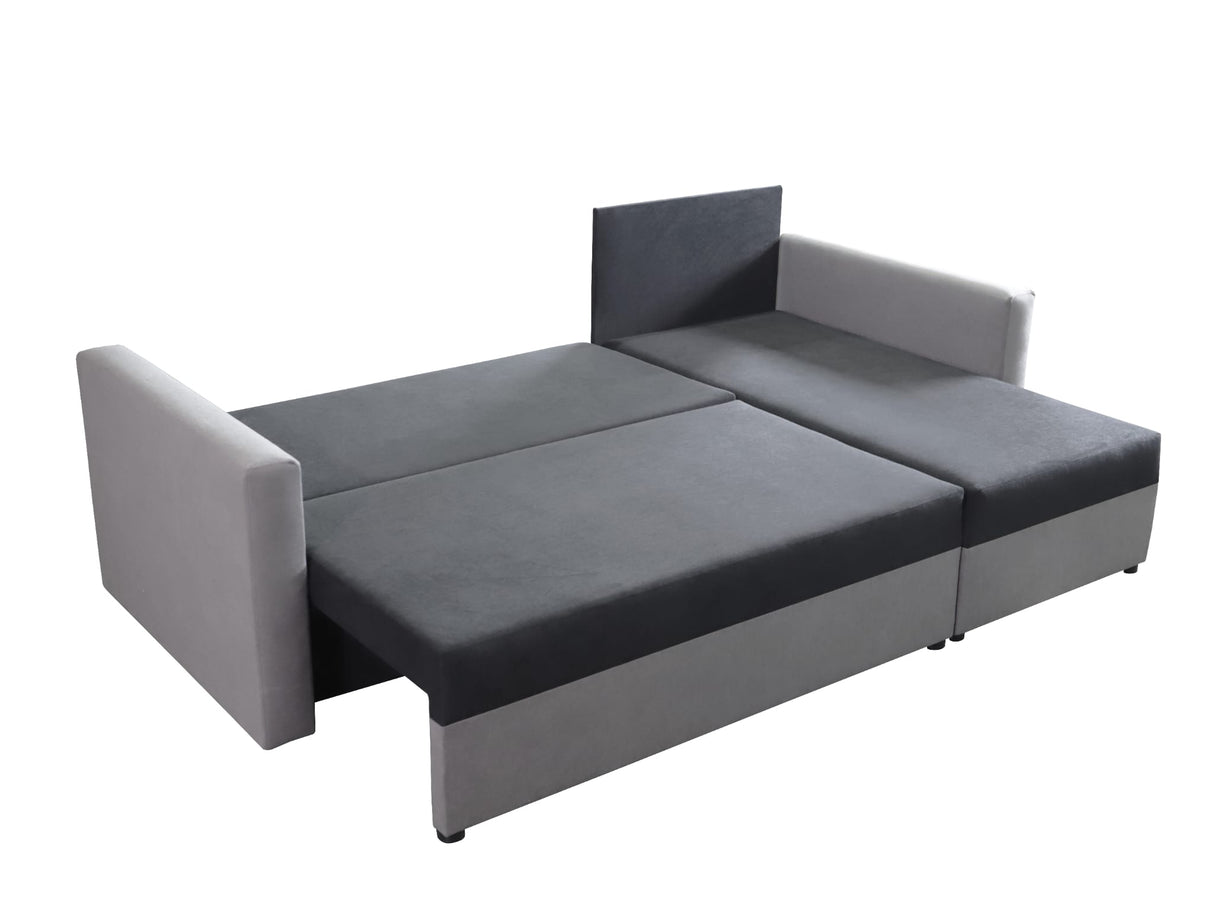 CORNER SOFA BED KEN BLACK/RED 15+22 222cm universal RIGHT/LEFT CORNER / FOAMTHIS MODEL IN UNIVERSAL WHICH MEANS YOU CAN CHOOSE CORNER SIDE DURING ASSEMBLY3x PILLOWS INCLUDED1X STORAGE SPACESLEEPING FUNCTIONDIMENTIONSWidth: 222 cmDepth: 138cmSleeping area: