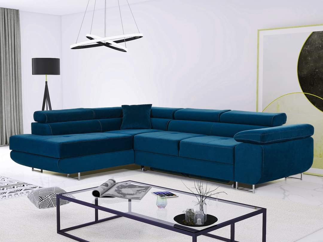 CORNER SOFA BED CALIPSO 275CM KRONOS09 / SPRINGS + FOAMMade in KRONOS fabric click hereProduct dimensions:- width: 275 cm- depth: 203 cm- seat depth: 56 cm- seat height: 43 cm- corner height: 90 cm- sleeping area: 125x195 cmThe corner is made of high qual