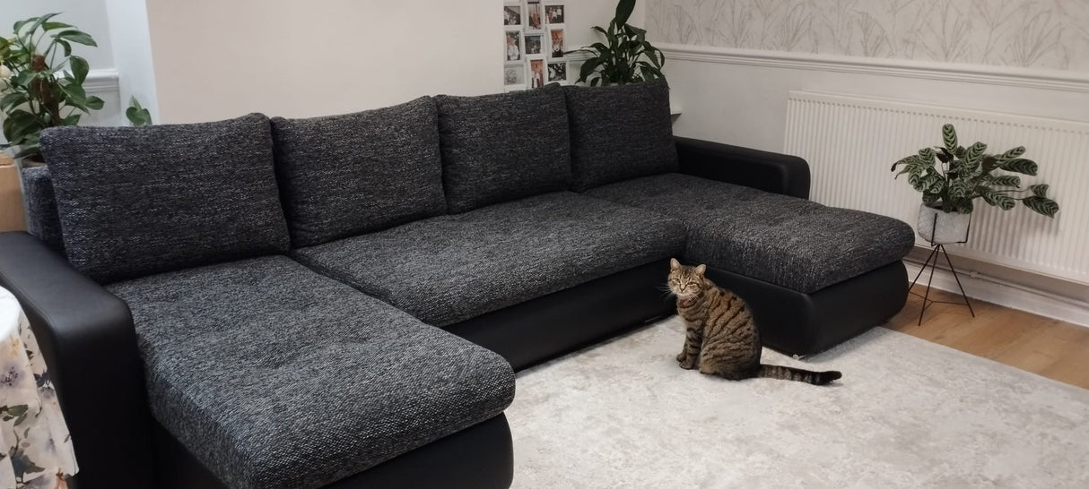 CORNER SOFA BED DAVY U 300CM CHOICE OF COLORS / BONNELL SPRING + FOAMDimensions width: 300 depth: 152 height: 87 sleeping area: 122×246MADE IN KRONOS FABRIC CLICK HEREBERLIN FABRIC CLICK HEREINARI FABRIC CLICK HEREMADRYT FAUX LEATHER CLICK HERE Specificat