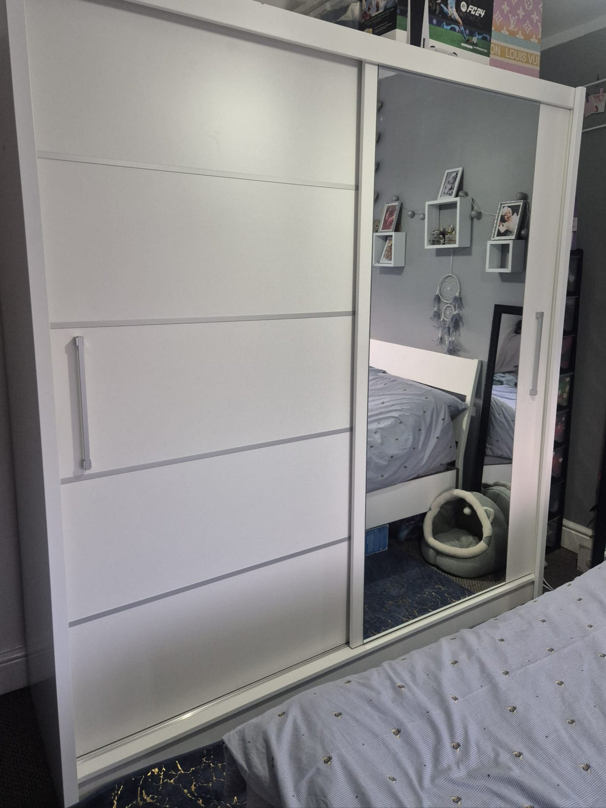 SLIDING DOOR WARDROBE MAJA I ALU 200CM WHITE