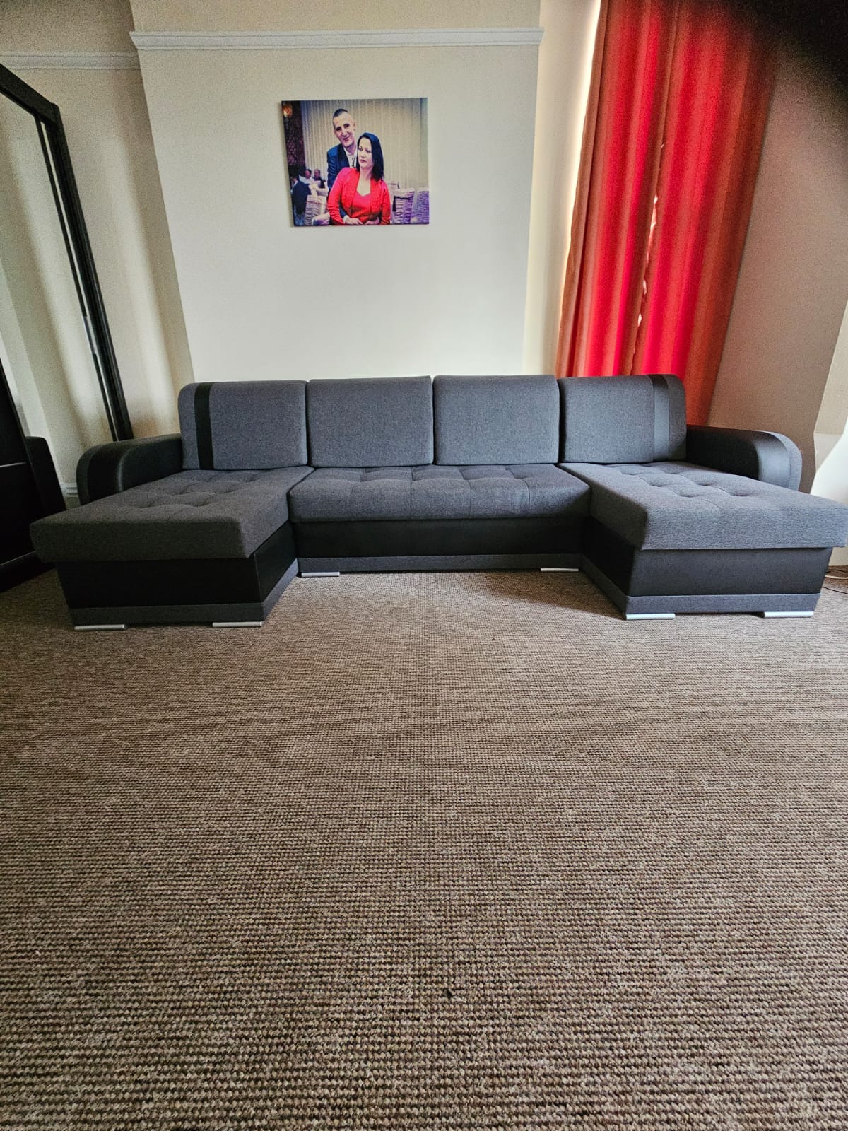 CORNER SOFA BED DINA U SHAPE 308CM 3X STORAGE SPACE CHOICE OF COLOR / BONELL SPRINGS + FOAM - Anna Furniture