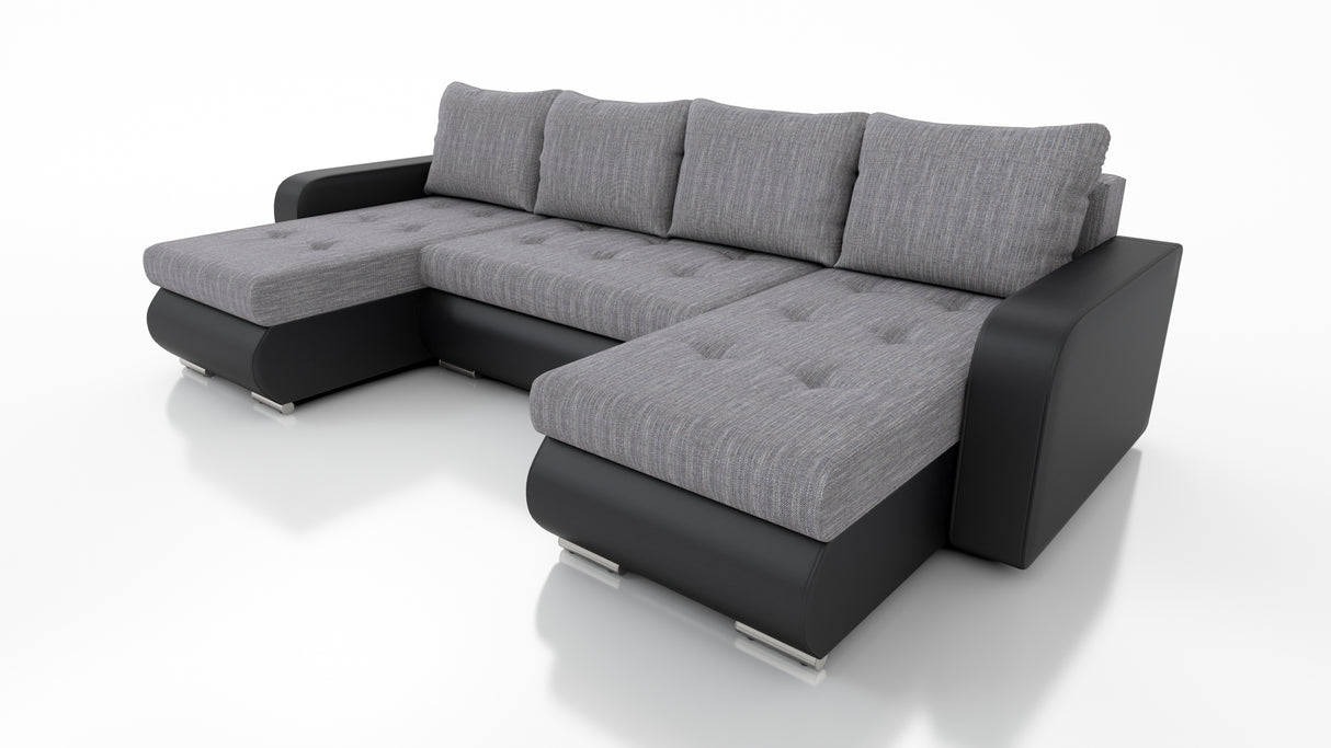 CORNER SOFA BED DAVY U 300CM CHOICE OF COLORS / BONNELL SPRING + FOAMDimensions width: 300 depth: 152 height: 87 sleeping area: 122×246MADE IN KRONOS FABRIC CLICK HEREBERLIN FABRIC CLICK HEREINARI FABRIC CLICK HEREMADRYT FAUX LEATHER CLICK HERE Specificat