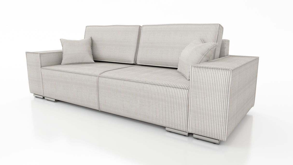 SOFA BED FIORD POSO 100 250cm / SPRINGS + FOAMSOFA DIMENSIONS: sleeping area 154/190 cm width 249 cm depth 94 cm height to the seat 40 cm side height 58 cm seat depth 79 cm (without cushions) seat depth 62 cm (with cushions)* dimensions given with a toler