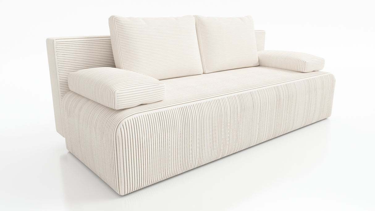 NEW!! SOFA BED ZOYA 201cm POSO 105Dimensions: sleeping area 137x201 cm width 201 cm depth 91 cm height to the seat 40 cm * dimensions given with a tolerance of +/- 3 cm Execution: • frame: pine wood + board chipboard, • unfolding system: AUTOMAT DL • seat