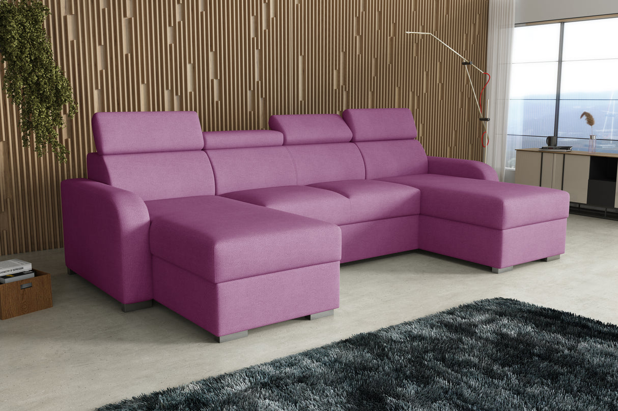 NEW! CORNER SOFA BED ASTEE U SHAPE EASY CLEAN FABRIC ADJUSTABLE HEADREST / SPRINGS + FOAMTHIS MODEL IS UNIVERSAL WHICH MEANS YOU CAN CHOOSE CORNER SIDE DURING ASSEMBLYProduct dimensions:- length: 306 cm- depth: 170 cm- seat depth: 60 cmADJUSTABLE HEADREST