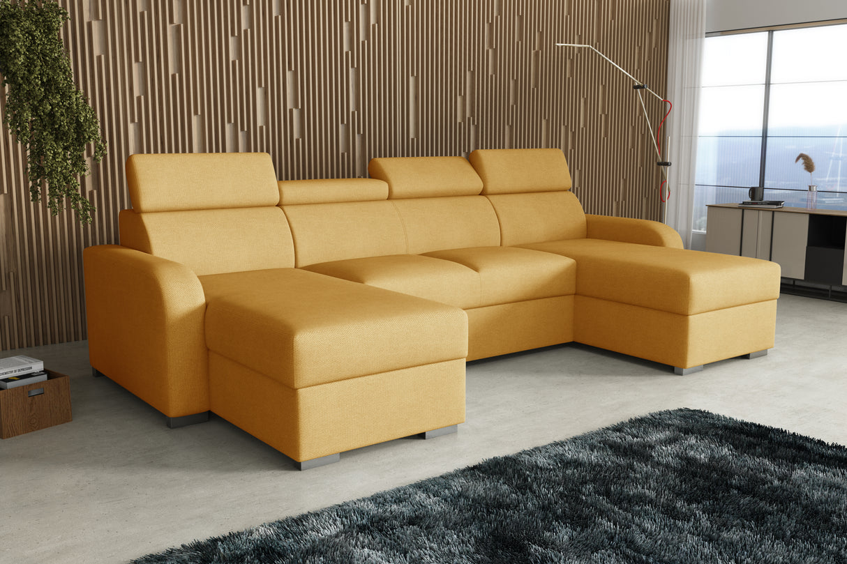 NEW! CORNER SOFA BED ASTEE U SHAPE EASY CLEAN FABRIC ADJUSTABLE HEADREST / SPRINGS + FOAMTHIS MODEL IS UNIVERSAL WHICH MEANS YOU CAN CHOOSE CORNER SIDE DURING ASSEMBLYProduct dimensions:- length: 306 cm- depth: 170 cm- seat depth: 60 cmADJUSTABLE HEADREST