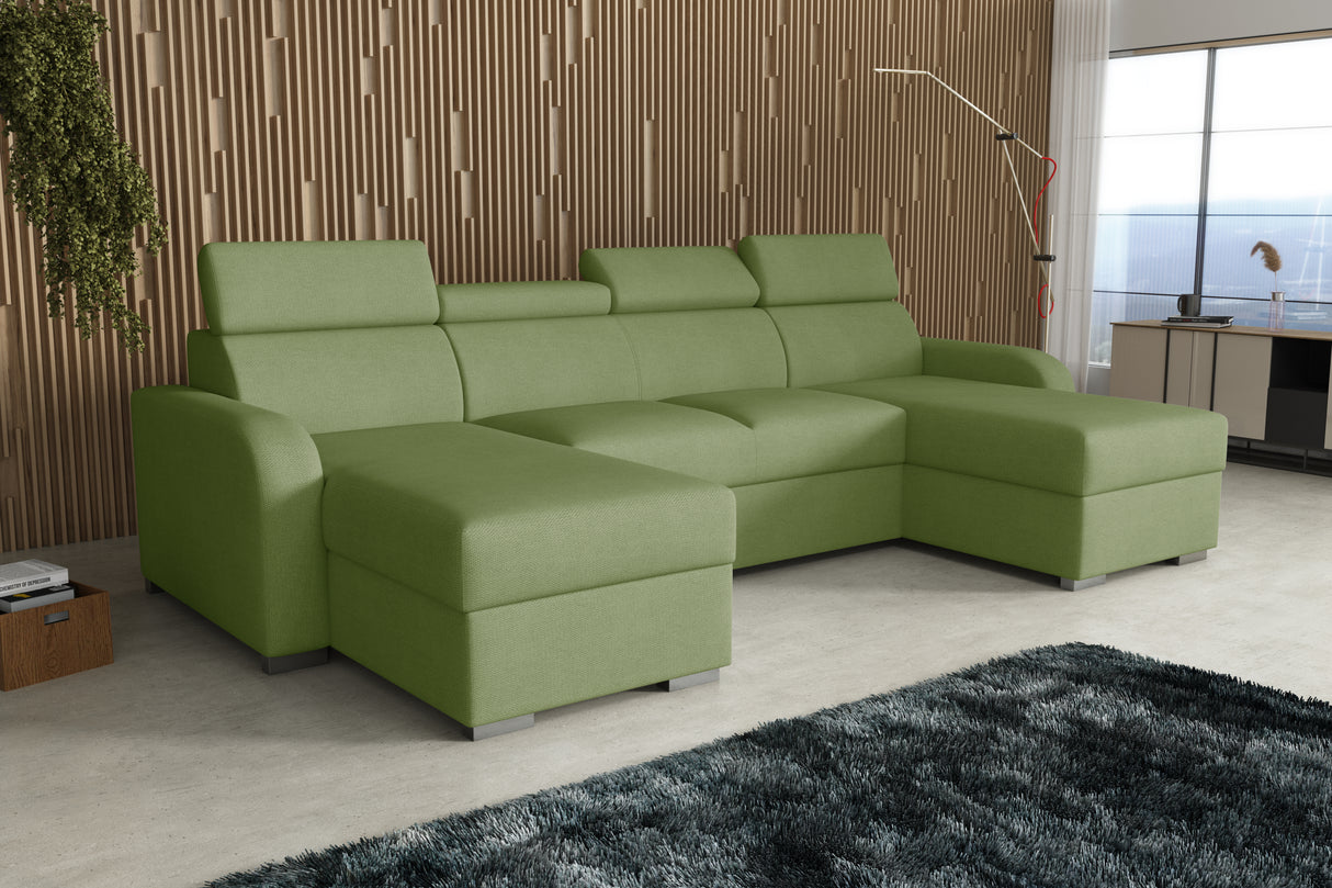 NEW! CORNER SOFA BED ASTEE U SHAPE EASY CLEAN FABRIC ADJUSTABLE HEADREST / SPRINGS + FOAMTHIS MODEL IS UNIVERSAL WHICH MEANS YOU CAN CHOOSE CORNER SIDE DURING ASSEMBLYProduct dimensions:- length: 306 cm- depth: 170 cm- seat depth: 60 cmADJUSTABLE HEADREST