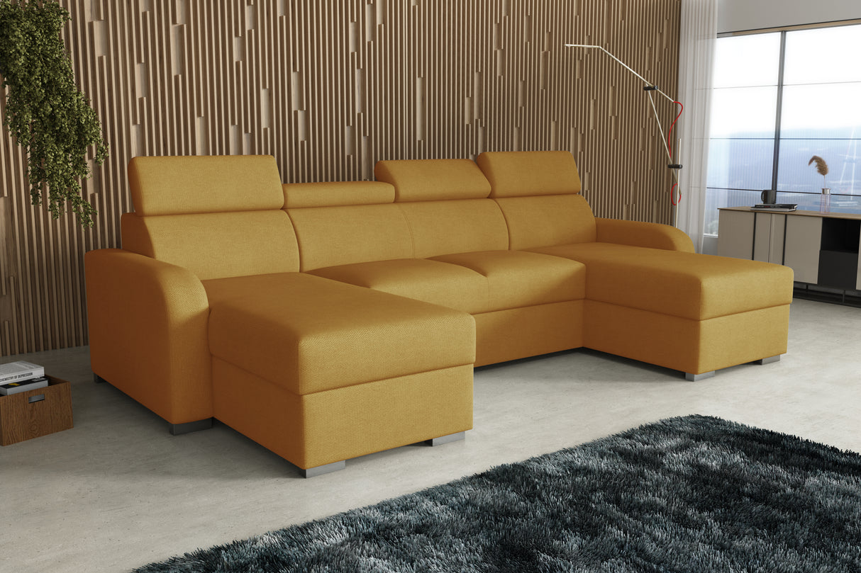 NEW! CORNER SOFA BED ASTEE U SHAPE CROWN FABRIC EASY CLEAN FABRIC ADJUSTABLE HEADREST / SPRINGS + FOAMProduct dimensions:- length: 306 cm- depth: 170 cm- seat depth: 60 cmADJUSTABLE HEADREST2X STORAGE SPACE MADE IN CROWN FABRIC CLICK HEREUncategorizedAnna