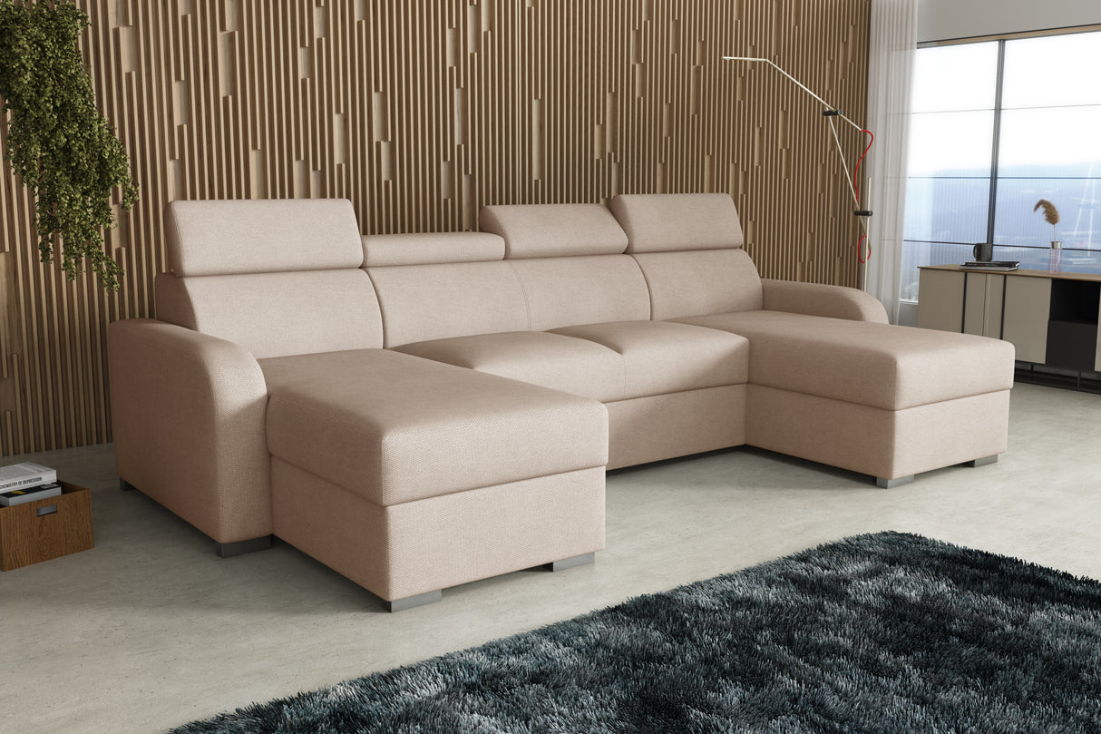 NEW! CORNER SOFA BED ASTEE U SHAPE CROWN FABRIC EASY CLEAN FABRIC ADJUSTABLE HEADREST / SPRINGS + FOAMProduct dimensions:- length: 306 cm- depth: 170 cm- seat depth: 60 cmADJUSTABLE HEADREST2X STORAGE SPACE MADE IN CROWN FABRIC CLICK HEREUncategorizedAnna