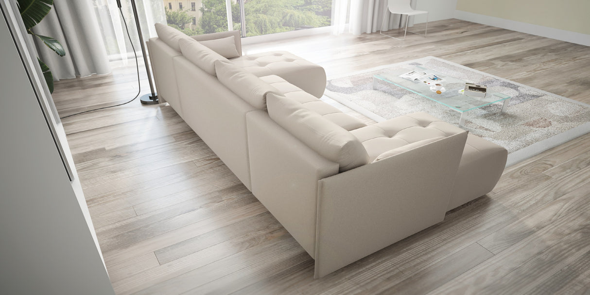 NEW! CORNER SOFA BED NESS U SHAPE *CHOICE OF COLORS* / SPRINGS + FOAM - Anna Furniture