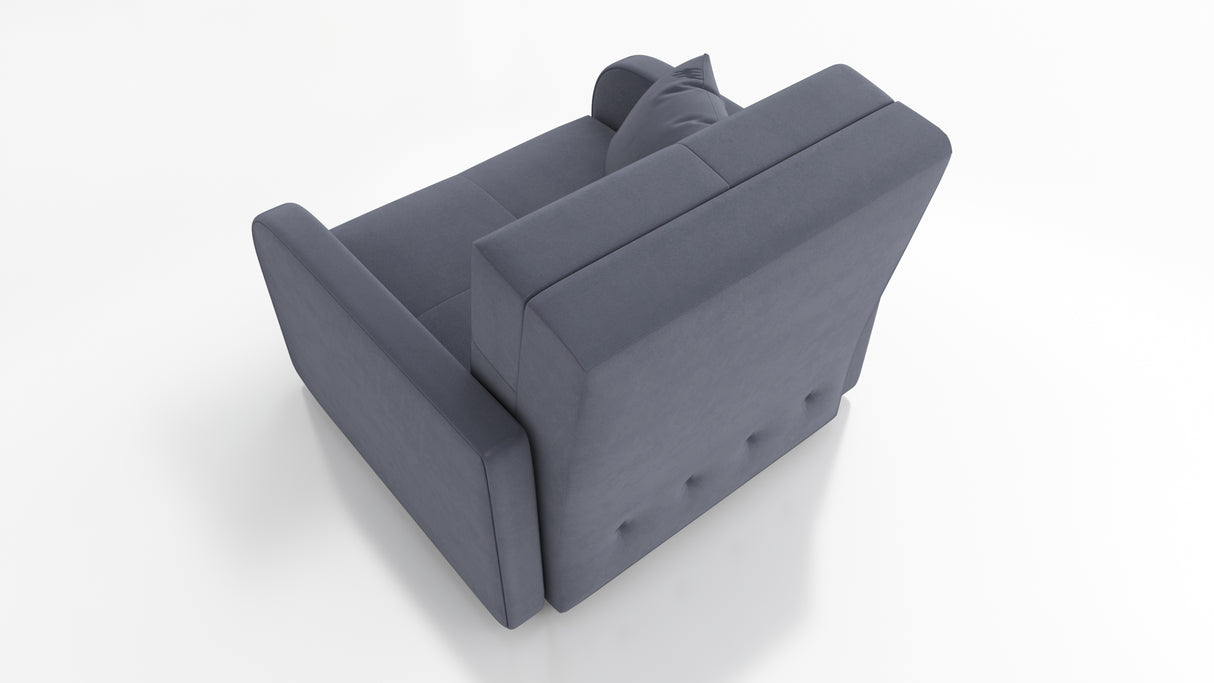 SINGLE SOFA BED OLA I 103cm CHOICE OF COLOR / FOAMDimensions :HEIGHT 85CMDEEPTH 95CMWIDHT 103CMSLEEPING AREA 80X195 cm(no possibility to change dimensions) +/- 3The sofa is made of a wooden frame, the sleeping surface is made of PUR T30 / 42 foam. The sof