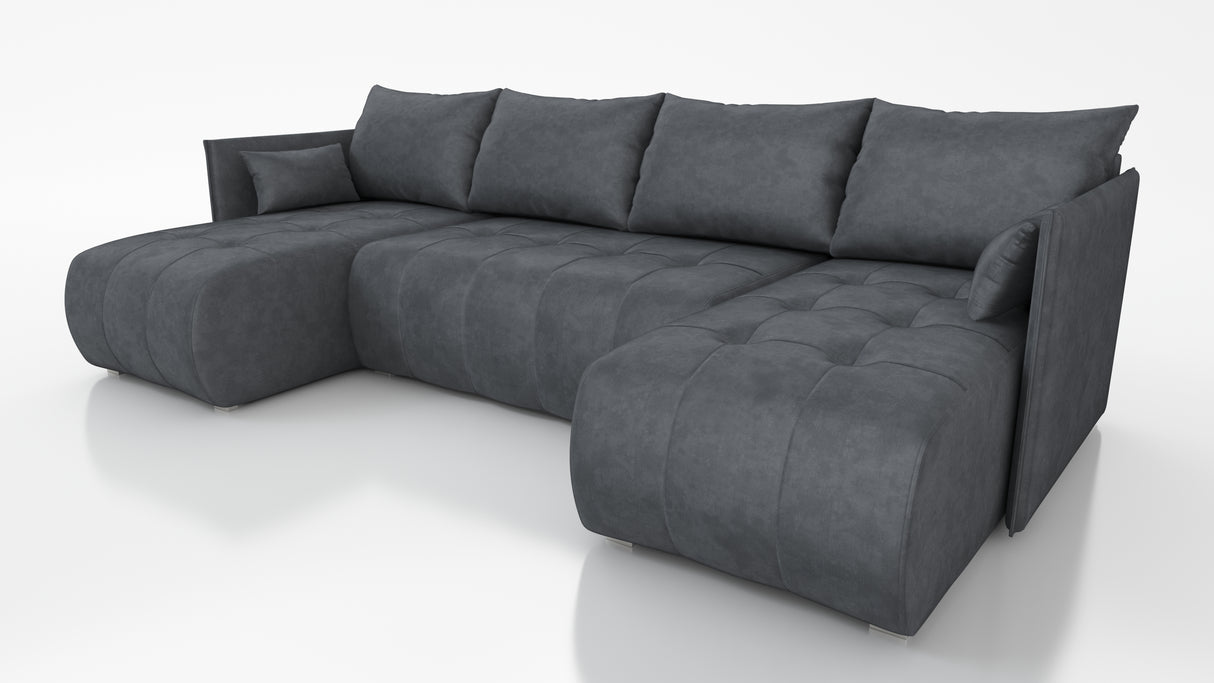 NEW! CORNER SOFA BED NESS U SHAPE *CHOICE OF COLORS* / SPRINGS + FOAM - Anna Furniture