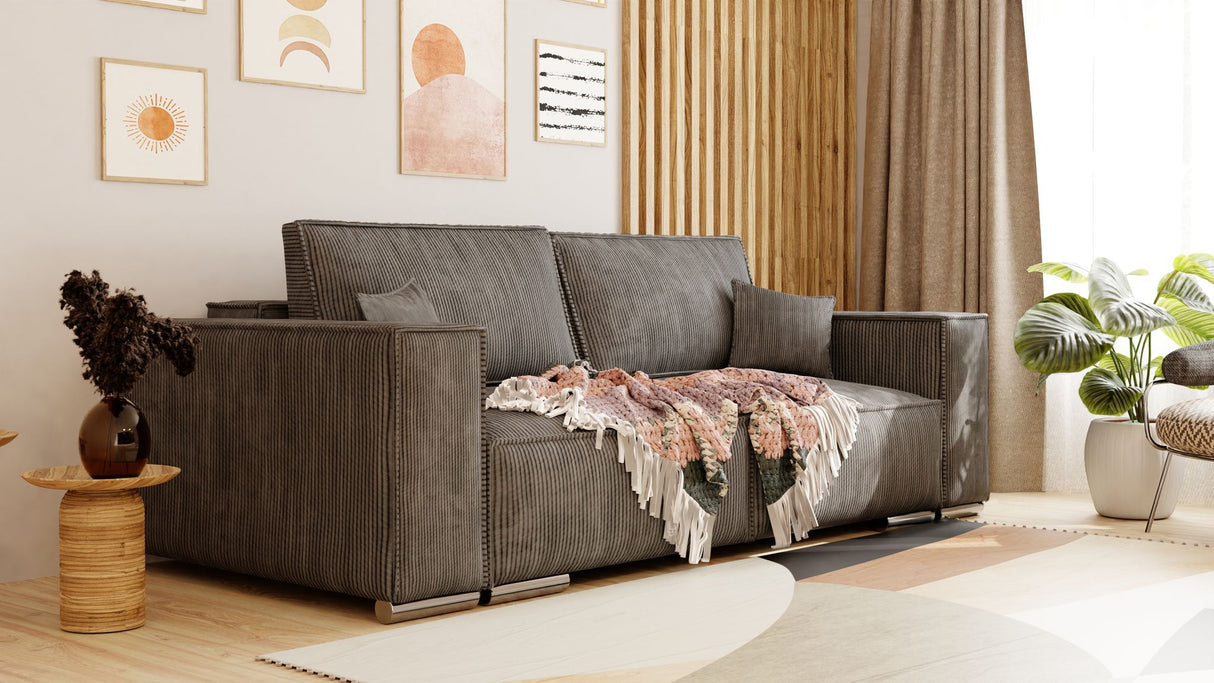 SOFA BED FIORD POSO 34 250cm / SPRINGS + FOAMSOFA DIMENSIONS: sleeping area 154/190 cm width 249 cm depth 94 cm height to the seat 40 cm side height 58 cm seat depth 79 cm (without cushions) seat depth 62 cm (with cushions)* dimensions given with a tolera