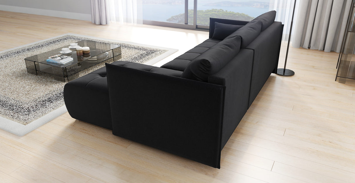 CORNER SOFA BED NESS 214CM / SPRINGS + FOAM / CHOICE OF COLORDimensions: sleeping area 140/206 width 214 cm depth 152 cm height to the seat 40 cm* dimensions given with a tolerance of +/- 3 cmSpecification:- universal, free-standing corner sofa- wave spri
