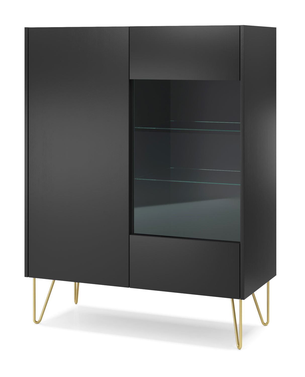 LIVING ROOM HARMONY FURNITURE SETFURNITUTE SET INCLUDES:TV Stand HARMONY 01 (144/55/37) Storage cabinet HARMONY 03 (144/83/37) Display cabinet HARMONY 04 (97/122/37) Coffee table HARMONY 05 (97/45/65) ColourBlack / Black marble + Golden MaterialLaminated