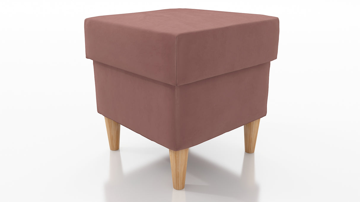 STOOL OSLO WITH STORAGE 40X40CM WOODEN LEGS EASY CLEAN FABRIC CHOICE OF 6 COLORSPouf dimensions: width 40 cm height 43 cm depth 40 cm height of the legs 13 cmPouf opened with a container.Anna Furniture
