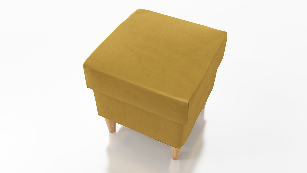 STOOL OSLO WITH STORAGE 40X40CM WOODEN LEGS EASY CLEAN FABRIC CHOICE OF 6 COLORSPouf dimensions: width 40 cm height 43 cm depth 40 cm height of the legs 13 cmPouf opened with a container.Anna Furniture