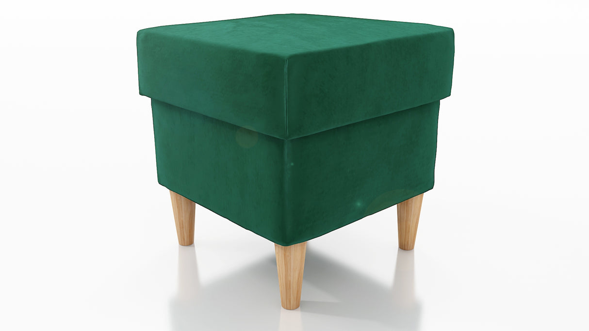 STOOL OSLO WITH STORAGE 40X40CM WOODEN LEGS EASY CLEAN FABRIC CHOICE OF 6 COLORSPouf dimensions: width 40 cm height 43 cm depth 40 cm height of the legs 13 cmPouf opened with a container.Anna Furniture