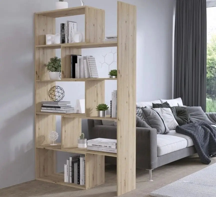 TALL 188CM BOOKCASE SONOMA ADJUSTABLE WIDTH 72-125CMDimensions: width: 725 UP TO 1250 mm, height: 1880 mm, depth: 330 mmMADE OF:- 22 mm laminated board in white- ABS edging 0.4 mmAnna Furniture