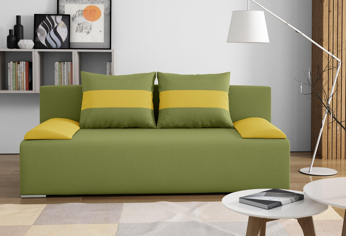 SOFA BED VERA 197CM CHOICE OF COLOR / FOAMMADE IN INARI FABRIC CLICK HEREThe couch is made of high-quality materials. Its solid frame is made of solid wood and furniture board.The seat and backrest are made of first-class foam, which makes it relatively r